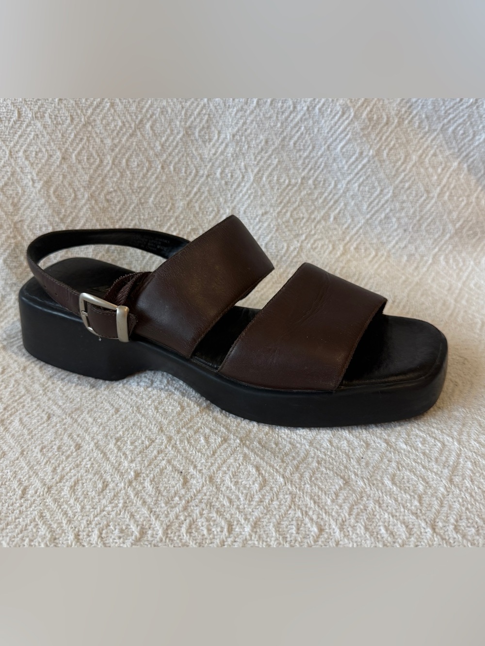 Aerosoles Genuine Leather Brown Platform Sandals Size 7